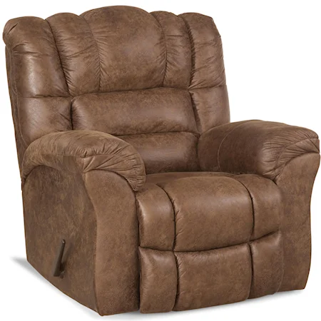 Casual Rocker Recliner with Pillow Top Arms
